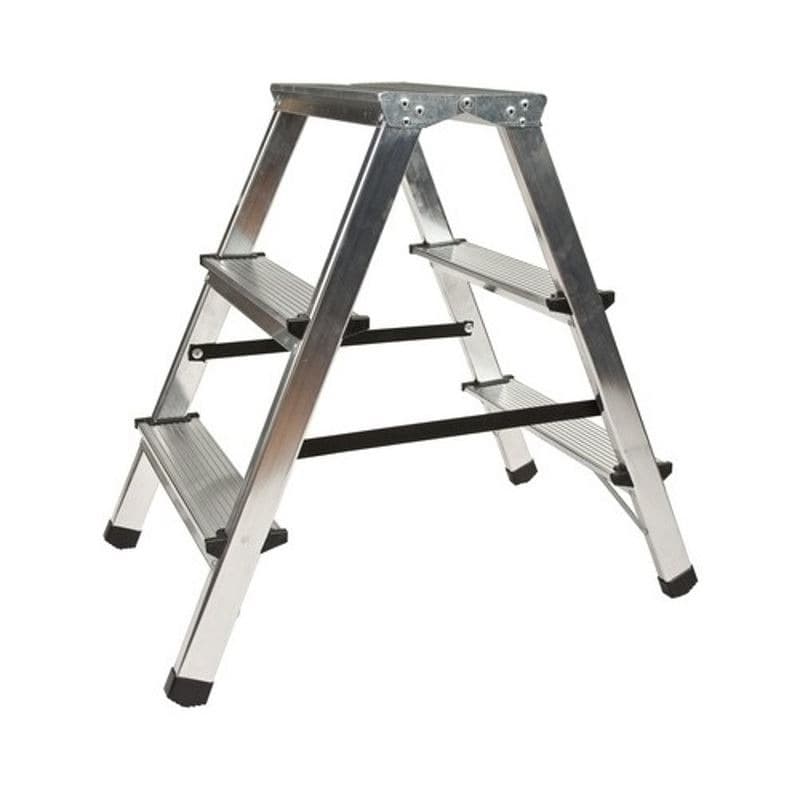 Drabina aluminiowa dwustronna 3 stopnie 61 cm