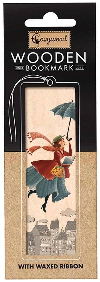 Drewniana zakładka do książki Mary Poppins ze wstążką Cozywood