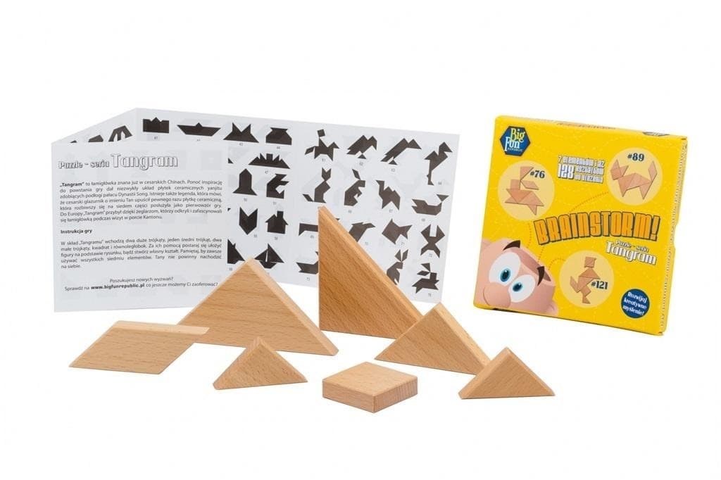 Drewniane puzzle Tangram - układanka logiczna