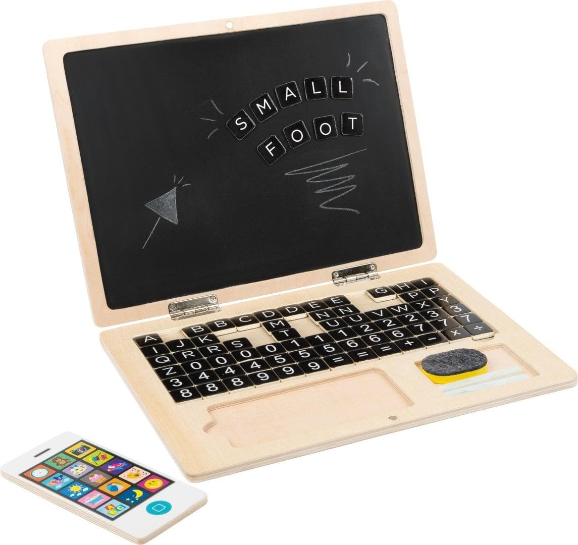 Drewniany laptop z tablicą magnetyczną Small Foot 228x302 mm