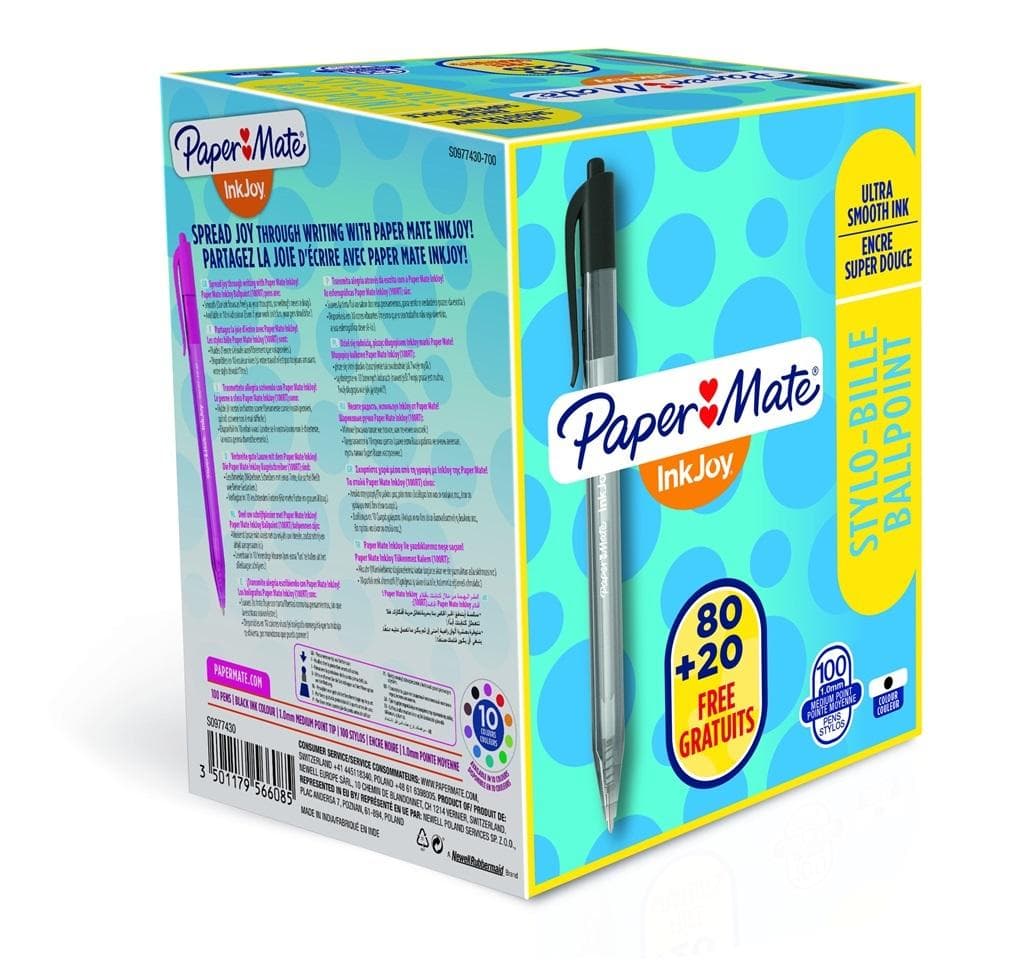Długopisy Paper Mate InkJoy automatyczne czarne 100 sztuk