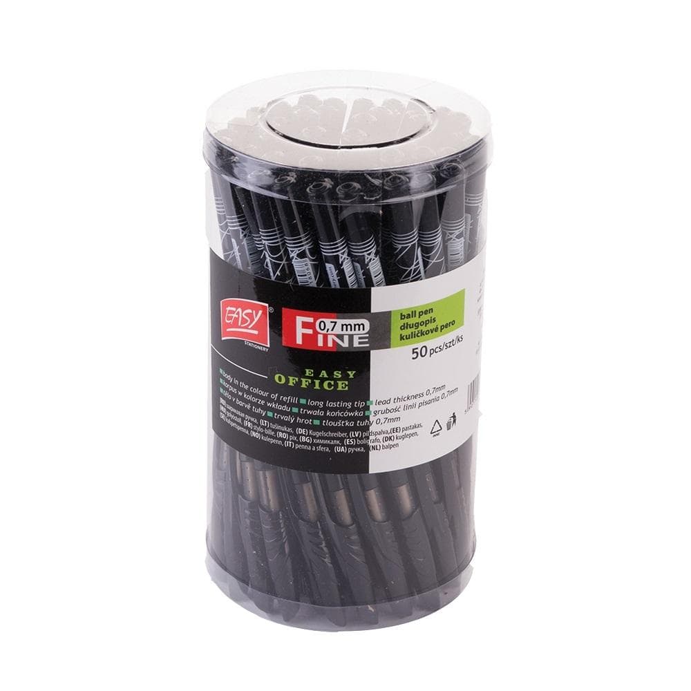 Długopis cienkopiszący 0,7 mm czarny, zestaw 50 sztuk Easy