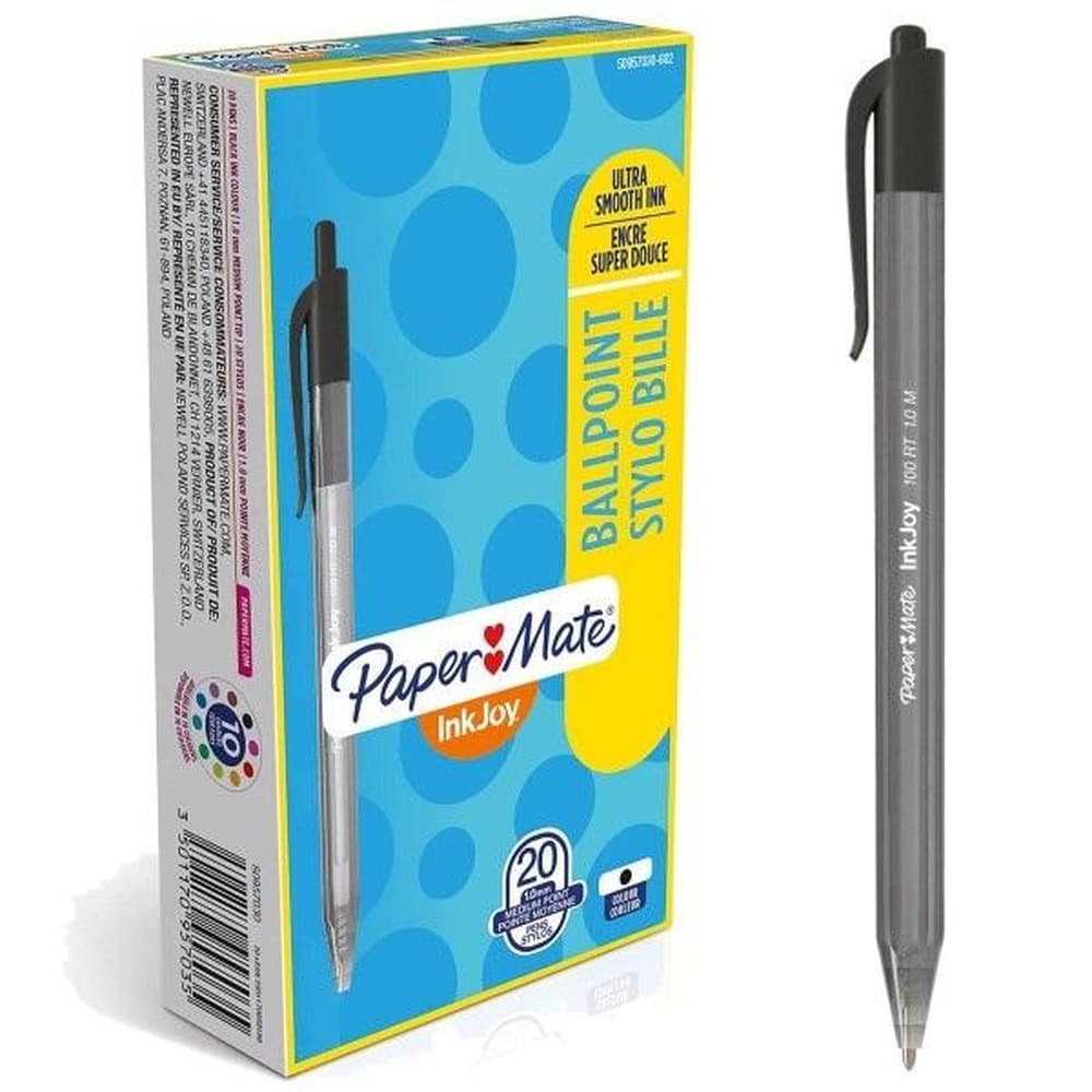 Długopisy Paper Mate InkJoy automatyczne czarne 100 sztuk