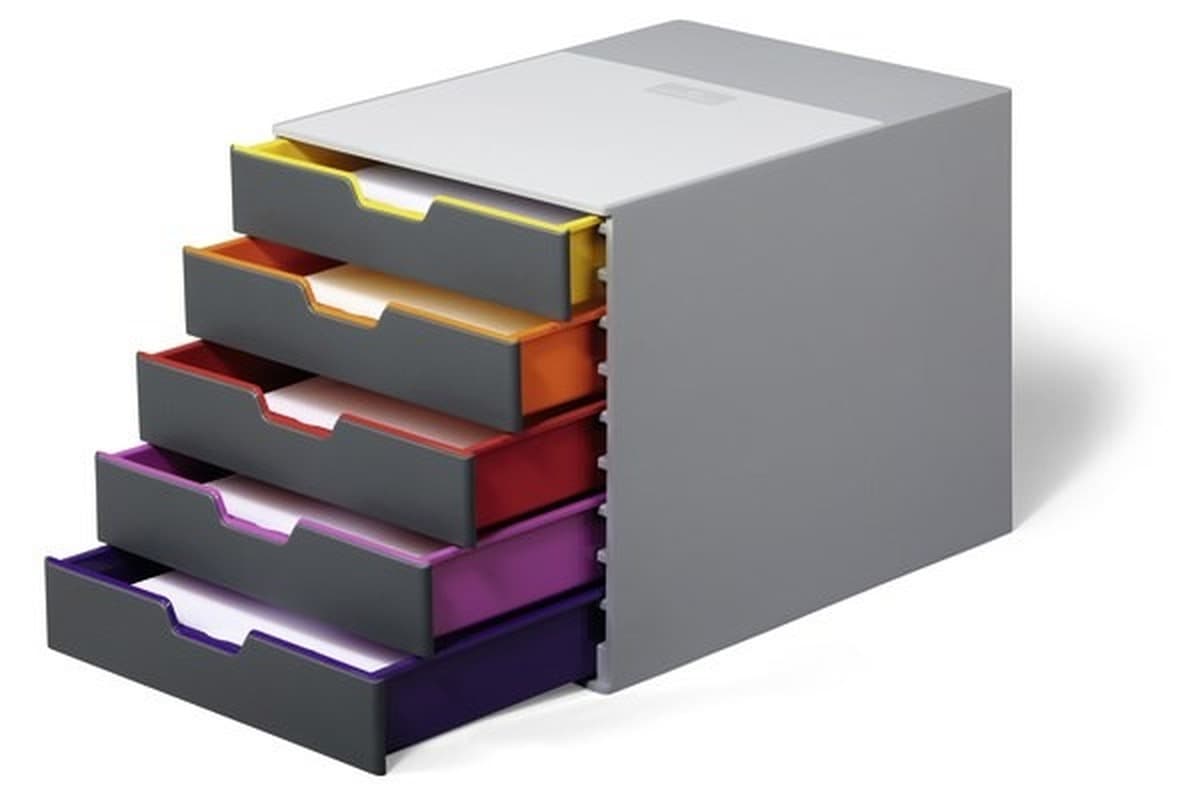 Durable VARICOLOR 5 Plastik Wielobarwny - organizer na dokumenty C4, 5 przegródek