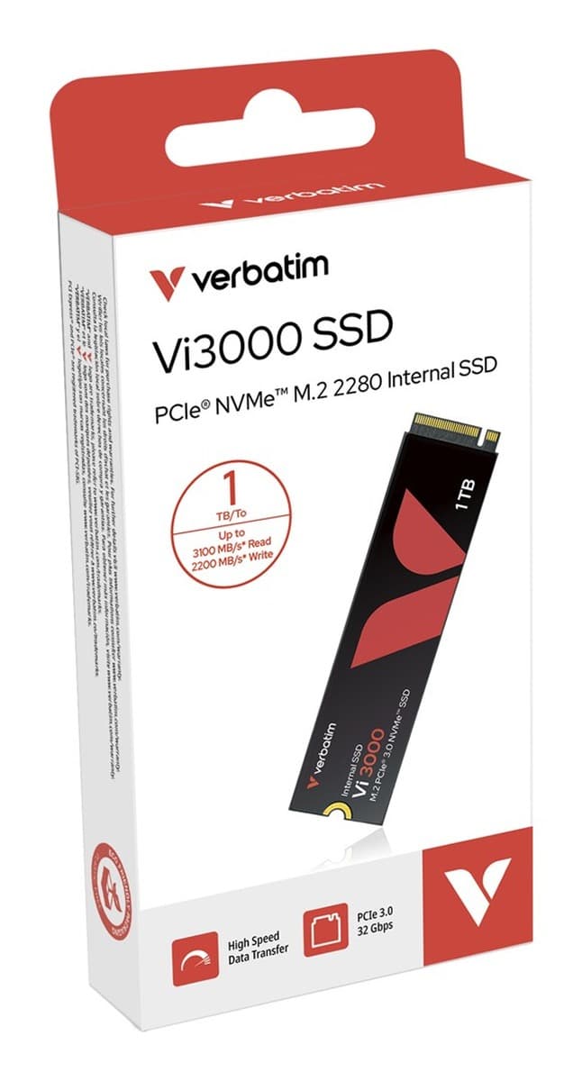 Dysk SSD Verbatim Vi3000 1 TB M.2 NVMe PCIe Gen3 x4