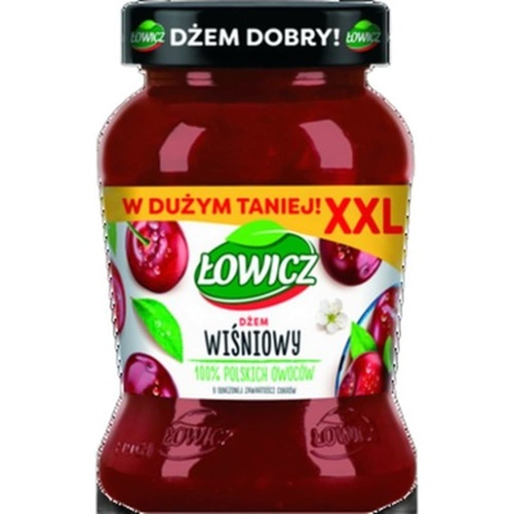 Łowicz Dżem z czarnych porzeczek o obniżonej zawartości cukrów 450 g