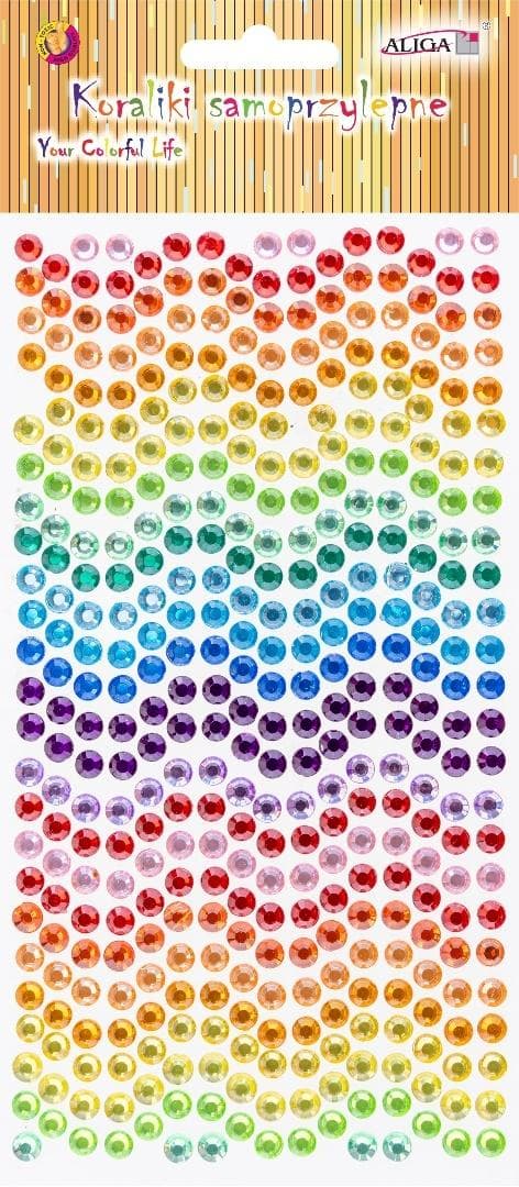 Dżety kryształki samoprzylepne mix kolorów 6mm blister