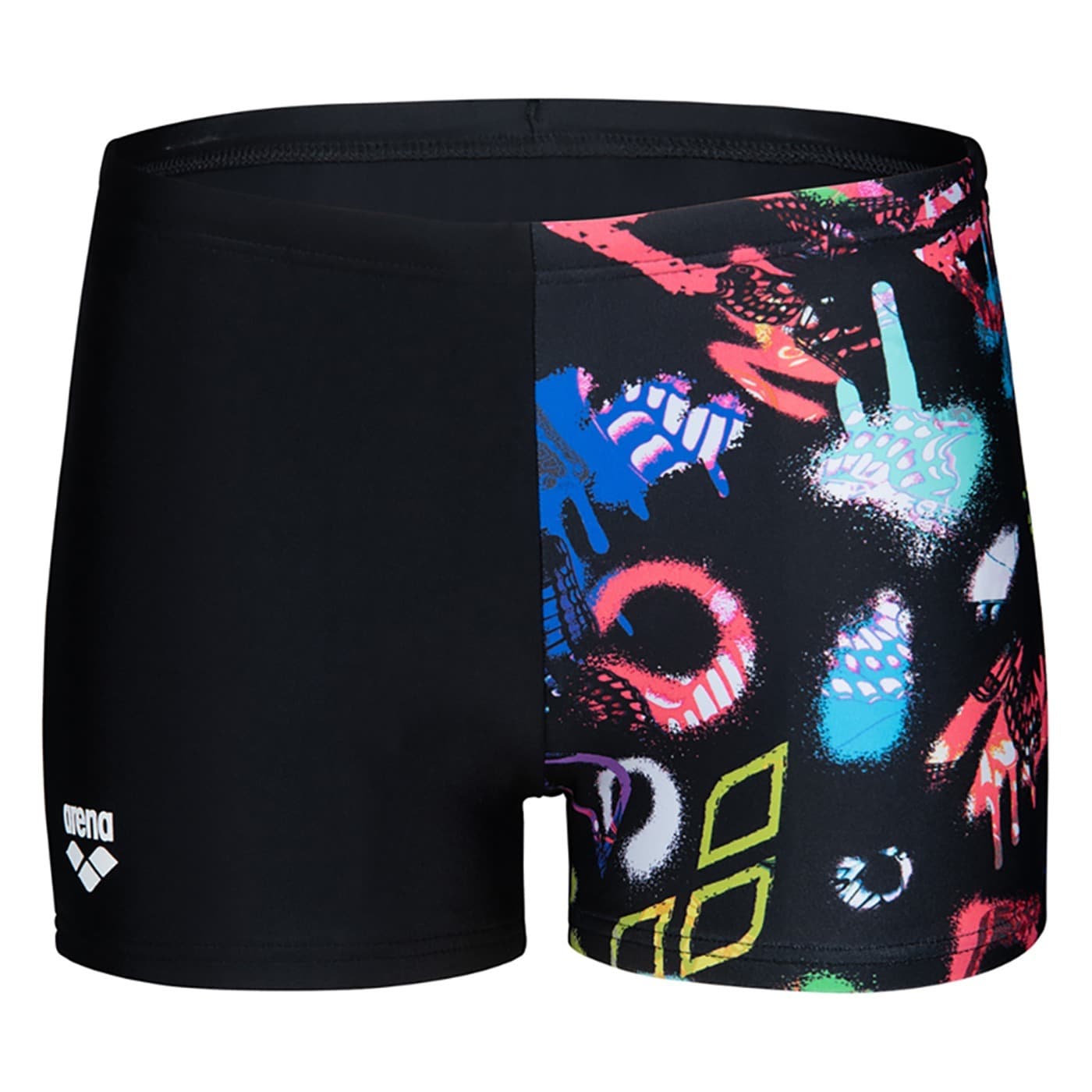 Dziecięce Bokserki kąpielowe ARENA GRAFFITI SWIM SHORT - czarne, rozmiar 14-15 lat