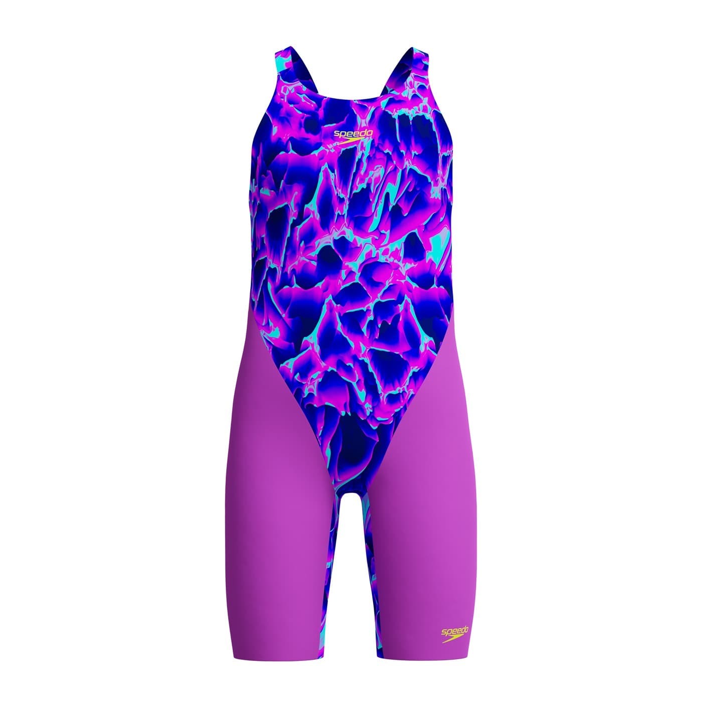 R- Dziecięcy strój pływacki Speedo Endurance+ Max otwarty tył fioletowy