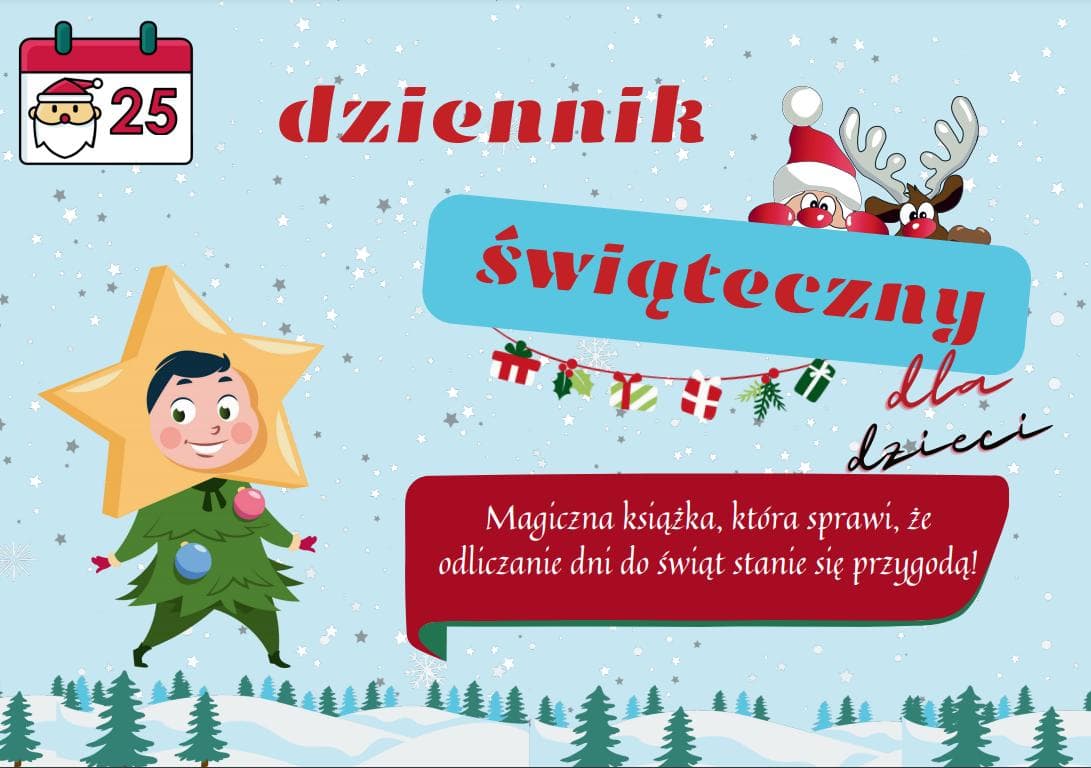 Dziennik świąteczny dla dzieci z zadaniami i kolorowankami