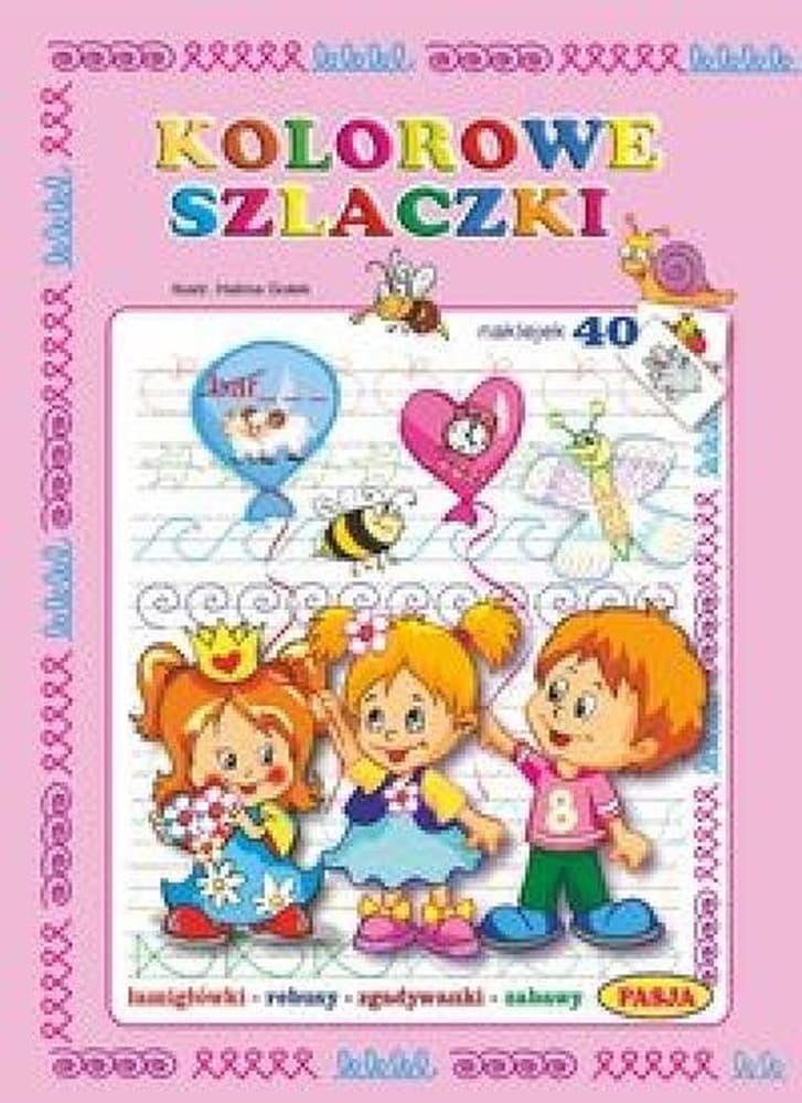 Edukacyjna książeczka z naklejkami dla dzieci Kolorowe szlaczki