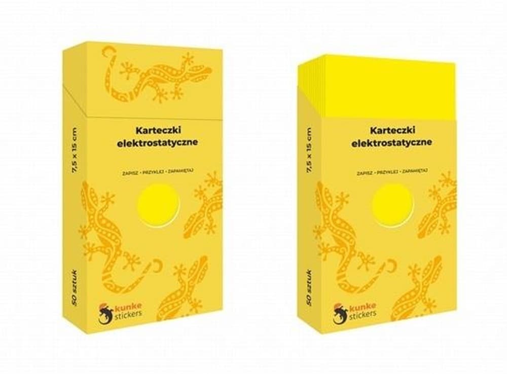Elektrostatyczne karteczki samoprzylepne żółte 75 x 150 mm