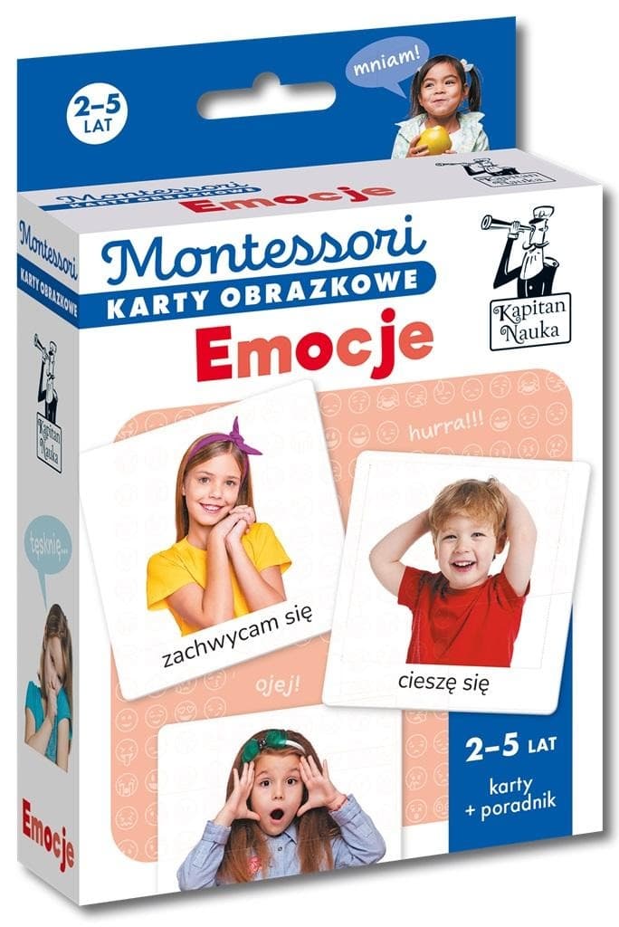 Kapitan Nauka Emocje Montessori Karty obrazkowe (2-5 lat)