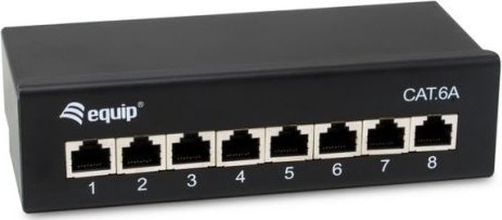 Equip 326621 panel krosowniczy 8xRJ-45 Cat6a 10GBase-T Czarny