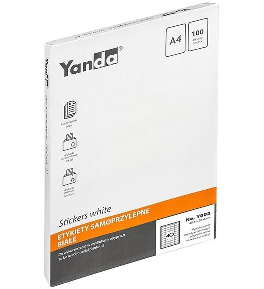 Etykiety samoprzylepne A4 100 arkuszy Yanda