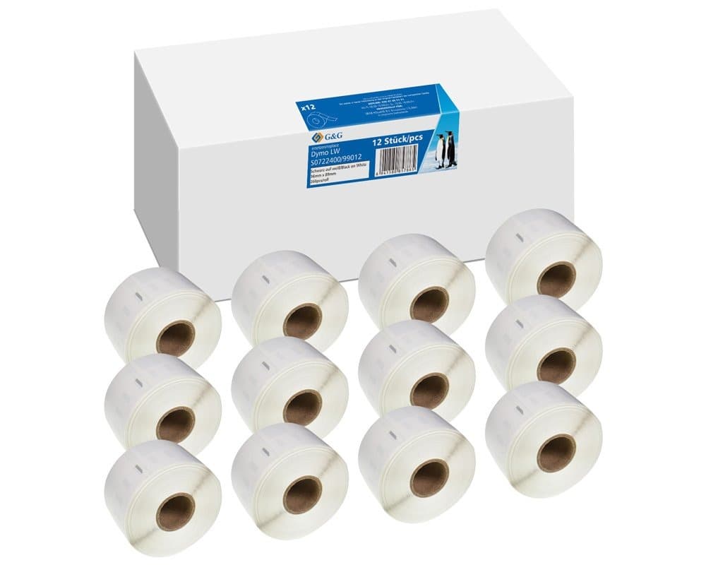 Etykiety samoprzylepne G&G do drukarek DYMO 99012/S0722400 (36x89mm, 12 szt.)