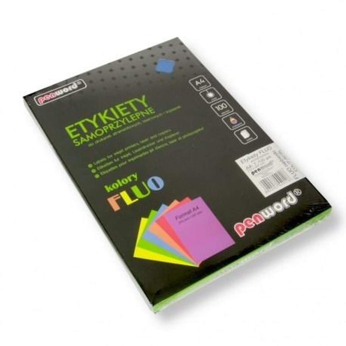 Etykiety samoprzylepne niebieskie fluo A4 100 arkuszy