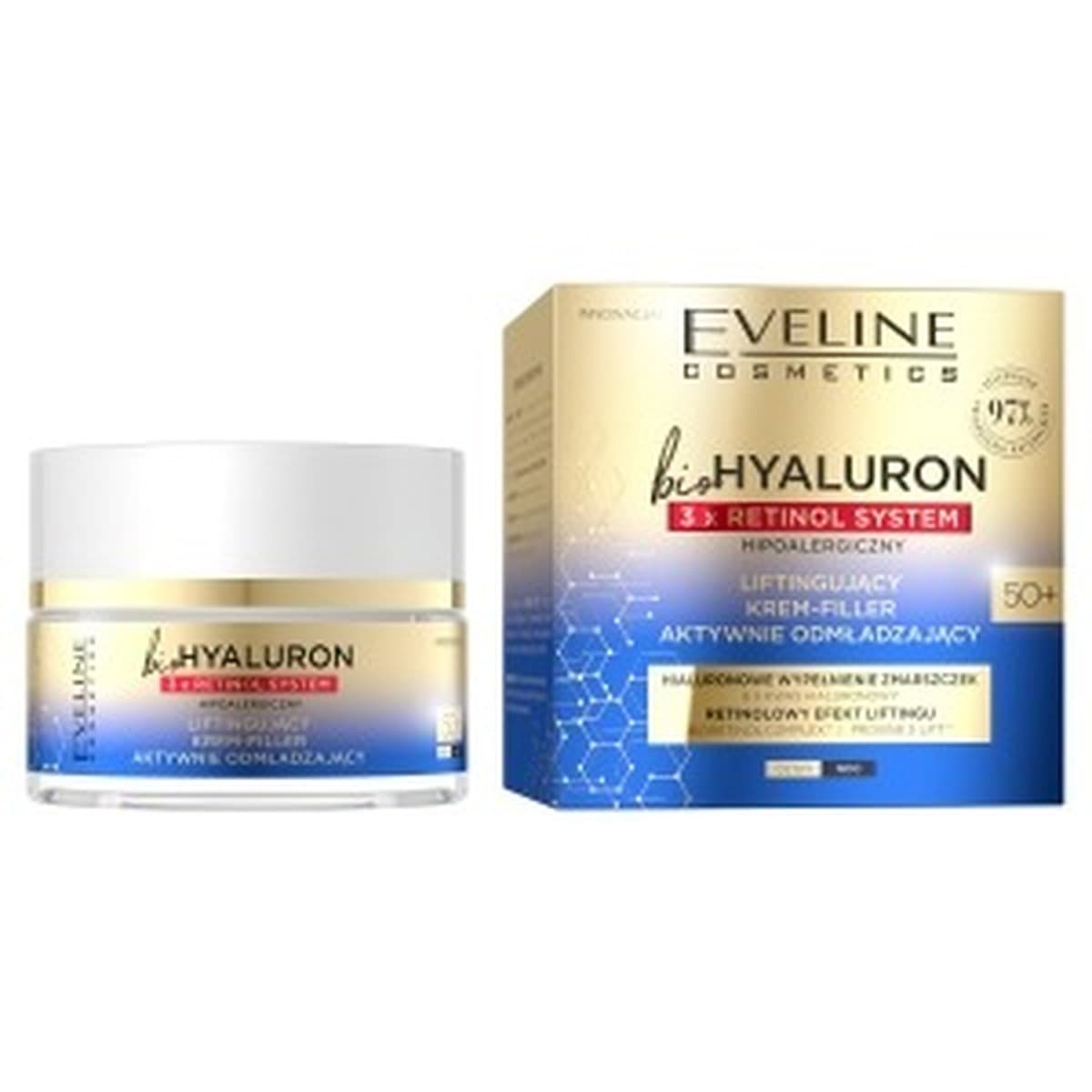 Eveline Krem do twarzy Bio Hyal 3XR 50+ 50 ml