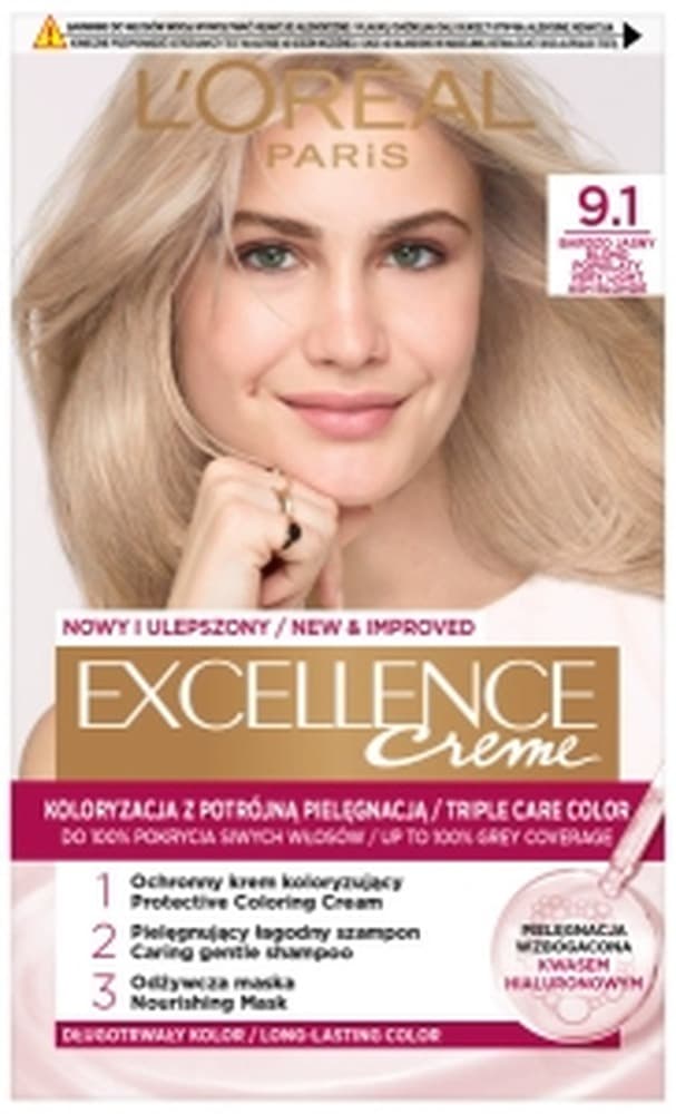 L'Oréal Paris Excellence Crème Bardzo Jasny Blond 9.1 - Farba do włosów