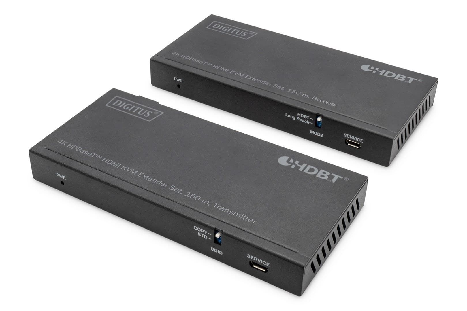 Ekstender HDMI KVM HDBaseT Zestaw 150 m 4K/60Hz USB 2.0 PoC IR czarny