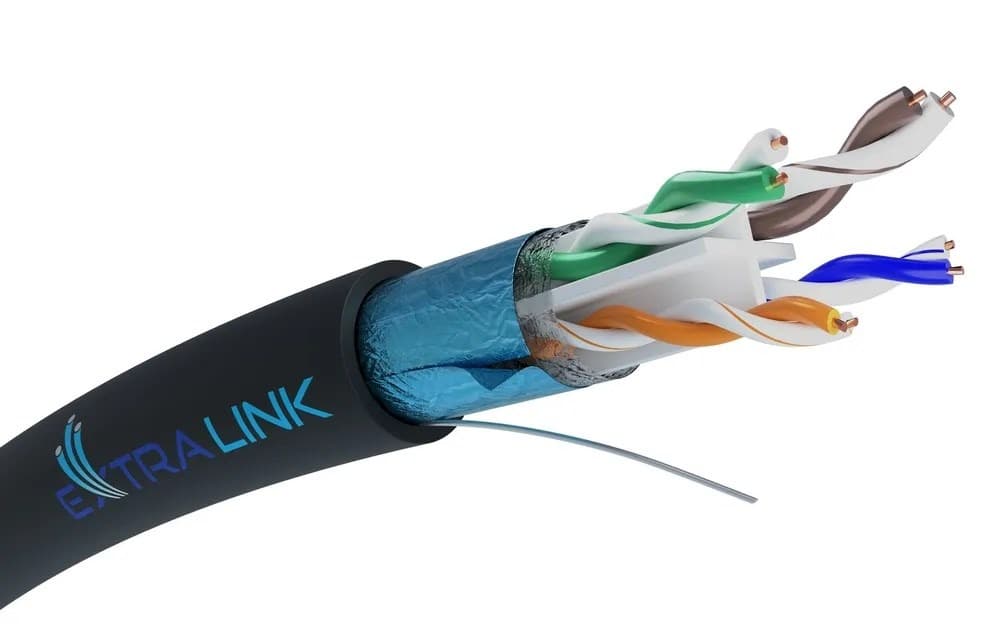 Extralink Kabel sieciowy skrętka CAT6 FTP (F/UTP) Zewnętrzny 305M