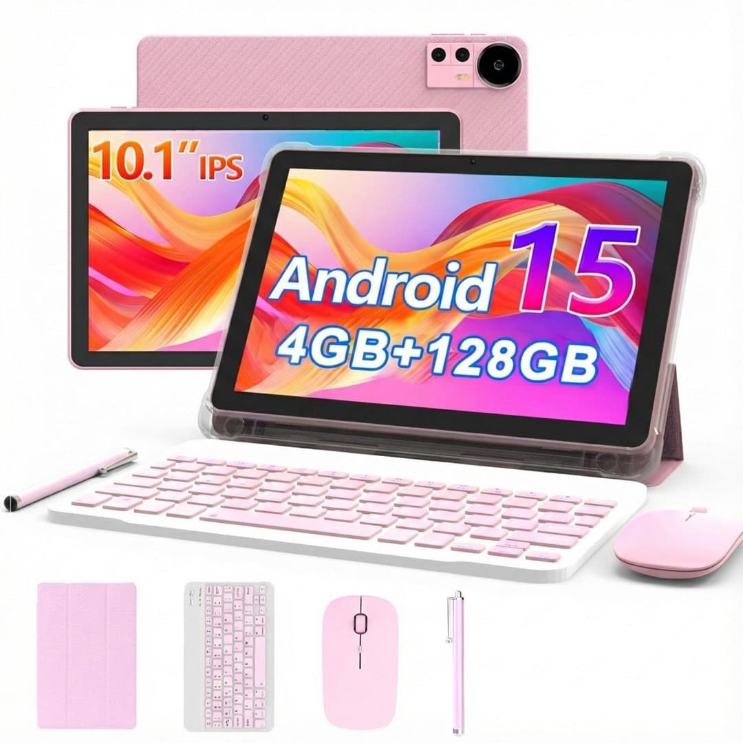Extralink Tablet CP31 4GB RAM + 128GB, Różowy - z klawiaturą, myszą i rysikiem