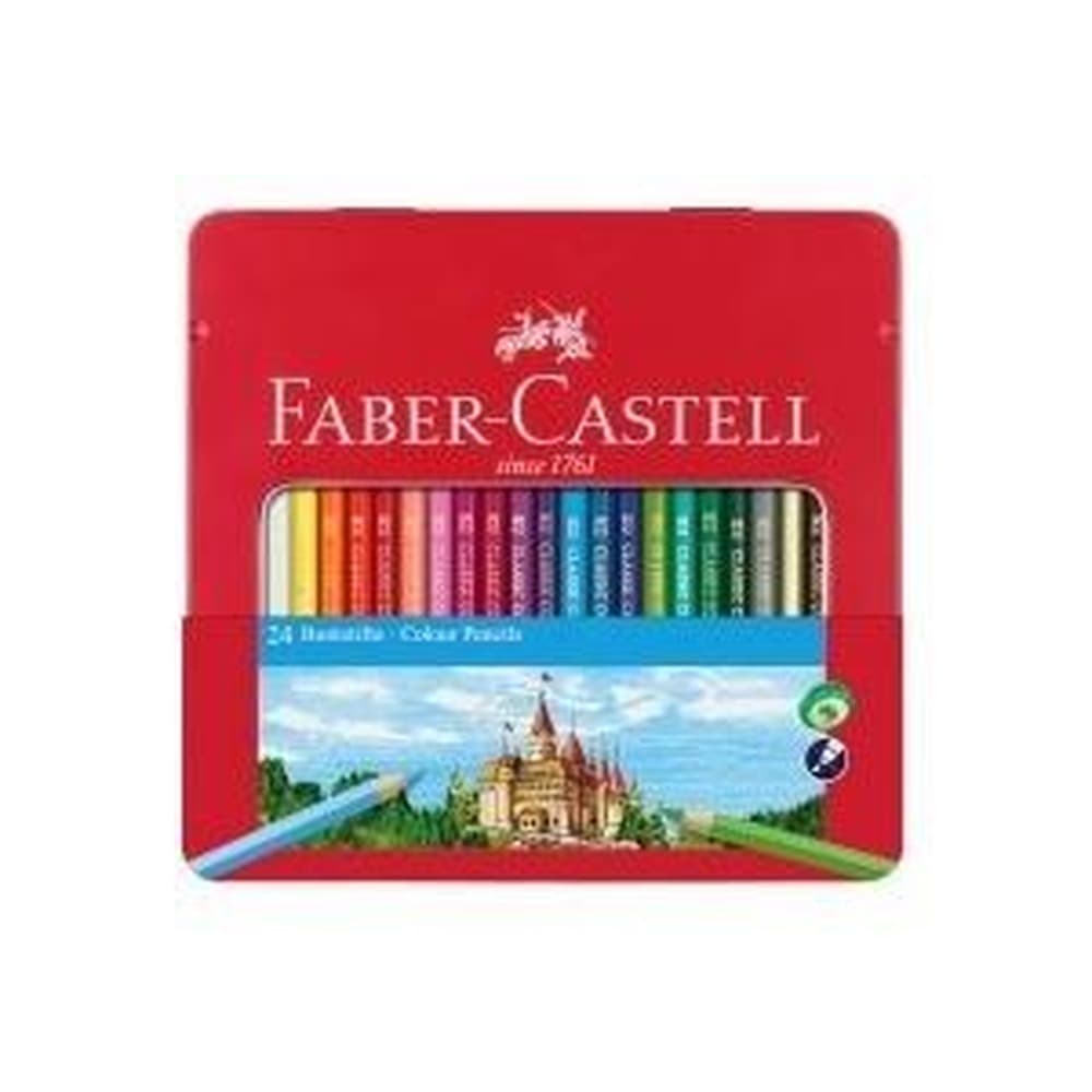 Faber-Castell Kredki ołówkowe Zamek 24 sztuki metalowe opakowanie
