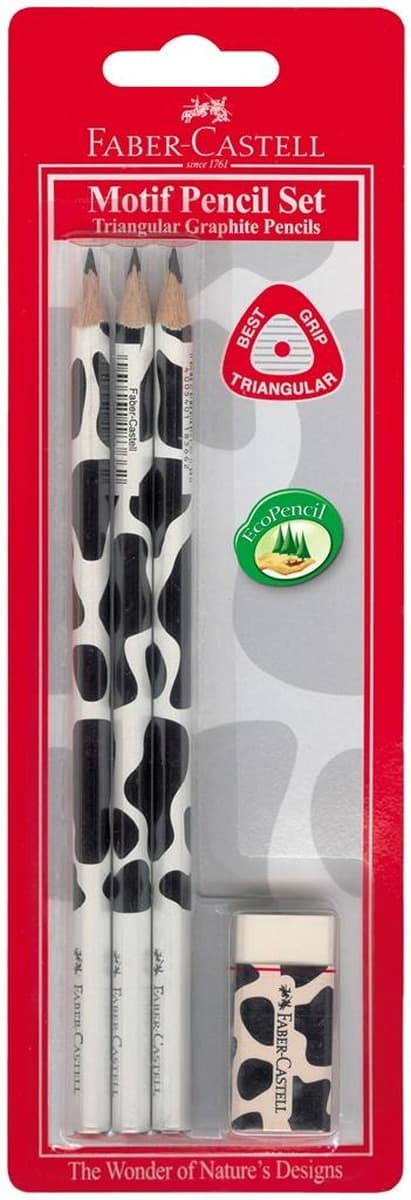 Faber-Castell Ołówek trójkątny z gumką 3 sztuki