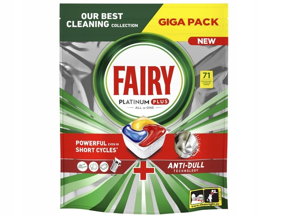 Fairy Platinum Plus All in One Lemon kapsułki do zmywarki 59 szt.