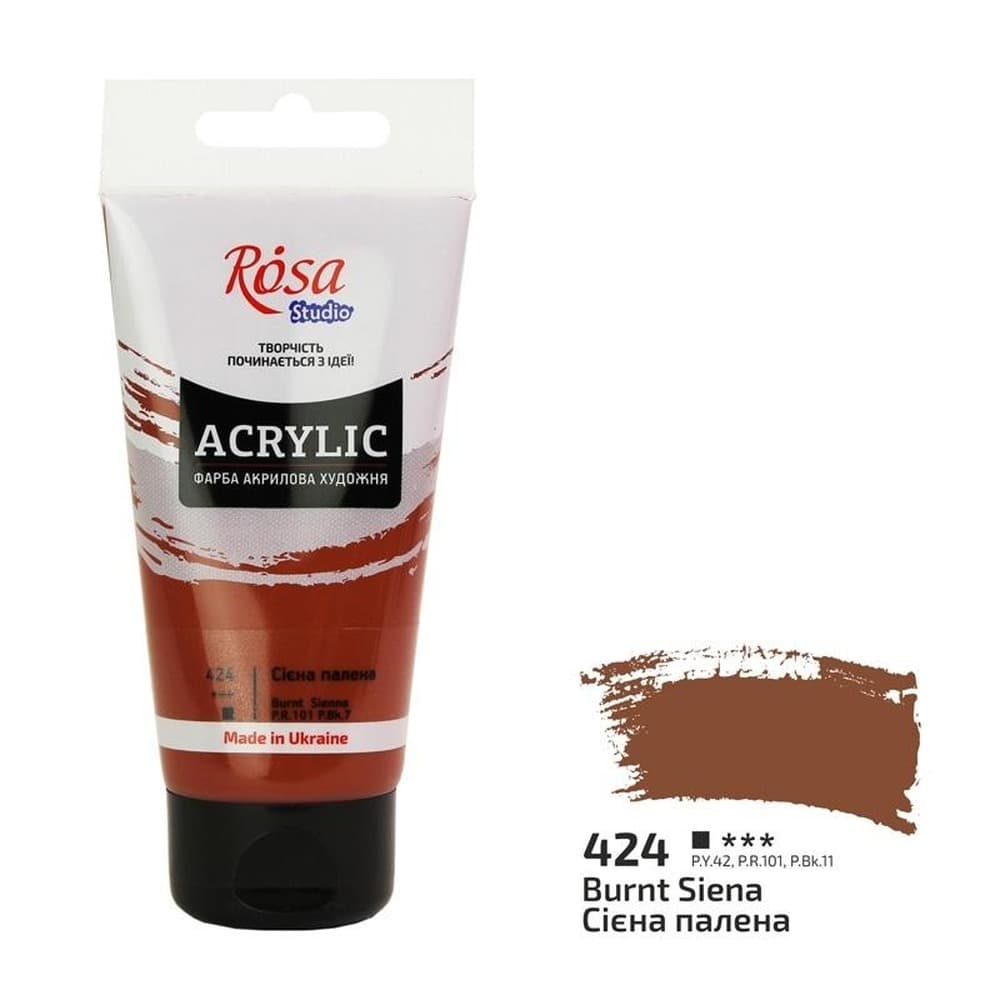 Farba akrylowa burnt sienna 424