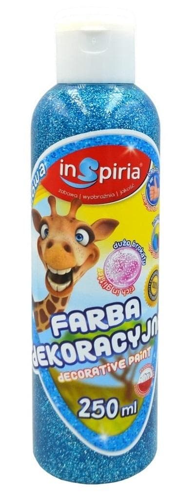Farba dekoracyjna brokatowa niebieska 250 ml