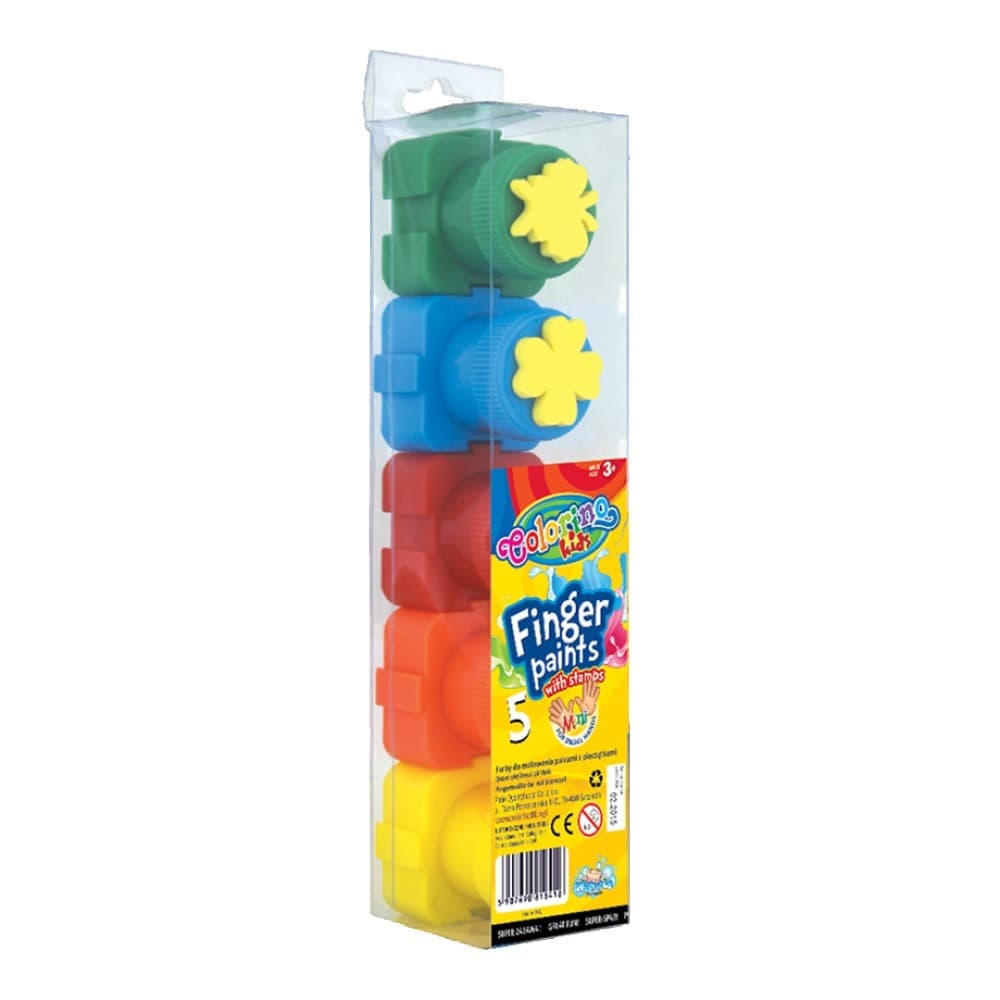 Farbki do malowania palcami Colorino Kids 5 kolorów z pieczątkami