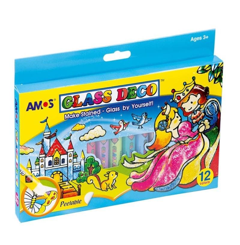 Farby witrażowe AMOS GD10P12R 10,5ml x12 kolorów