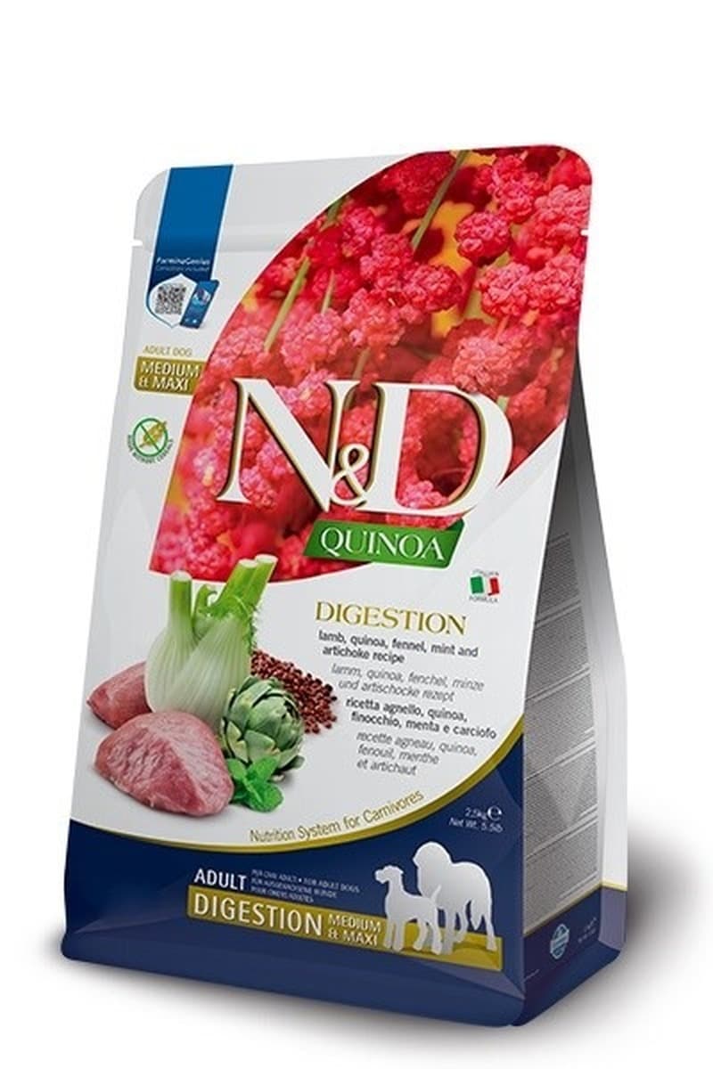 Farmina N&D Quinoa Digestion Adult Medium Maxi Lamb sucha karma dla psa 7 kg