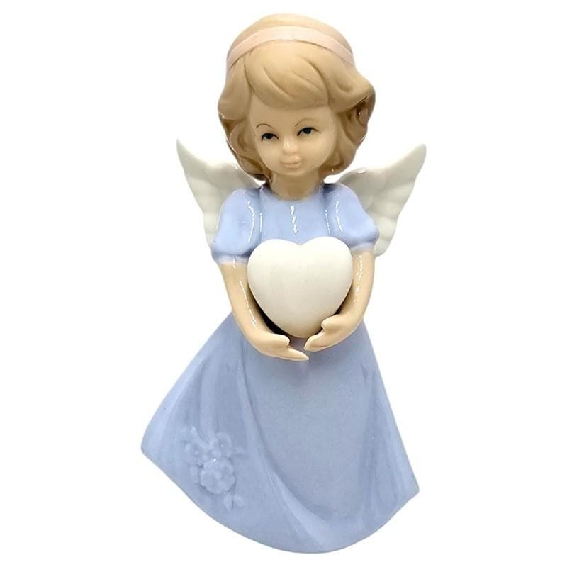 Figurka Aniołek porcelanowy niebieski 14 cm Art Sacrum