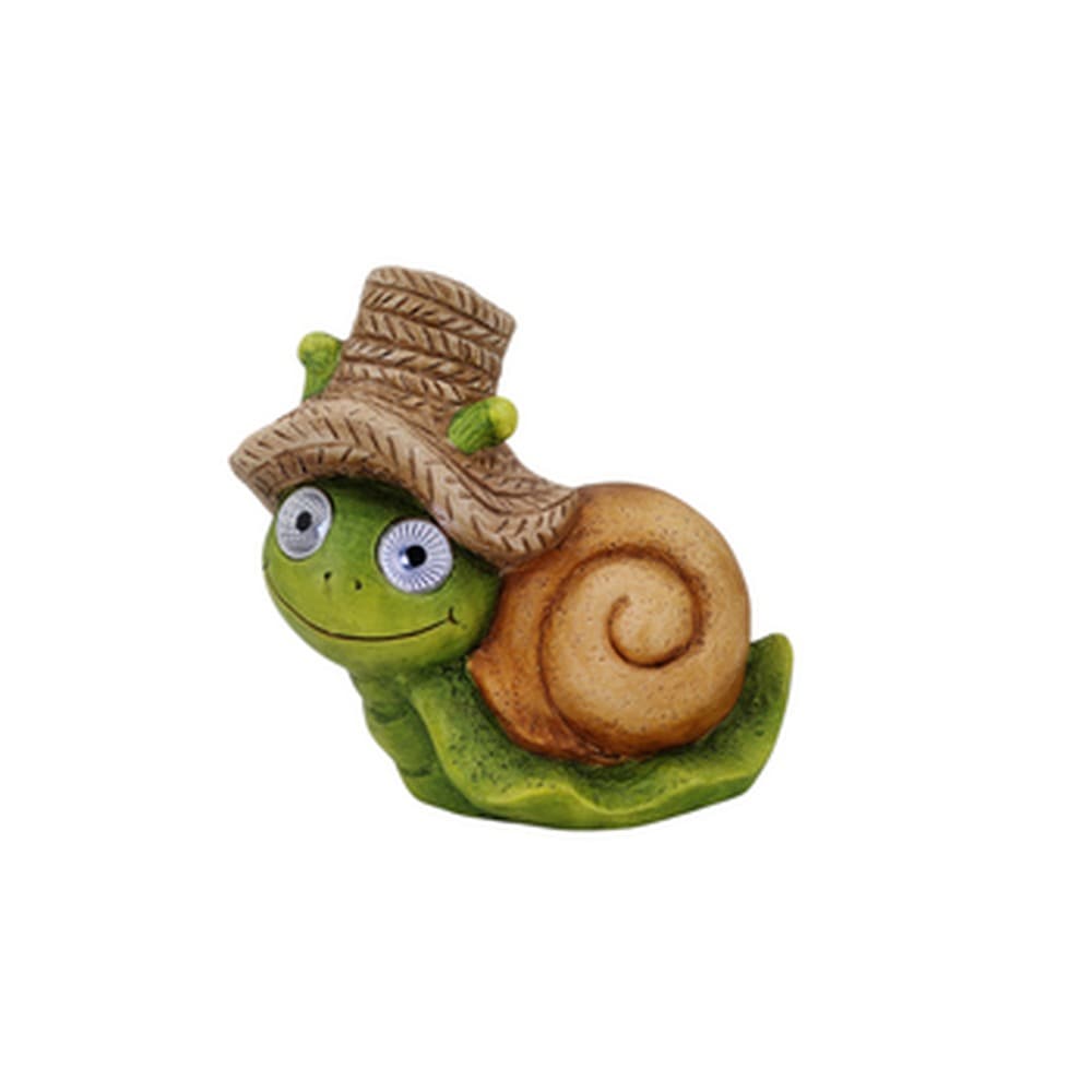Figurka ogrodowa ślimak ceramiczna zielona 28 cm
