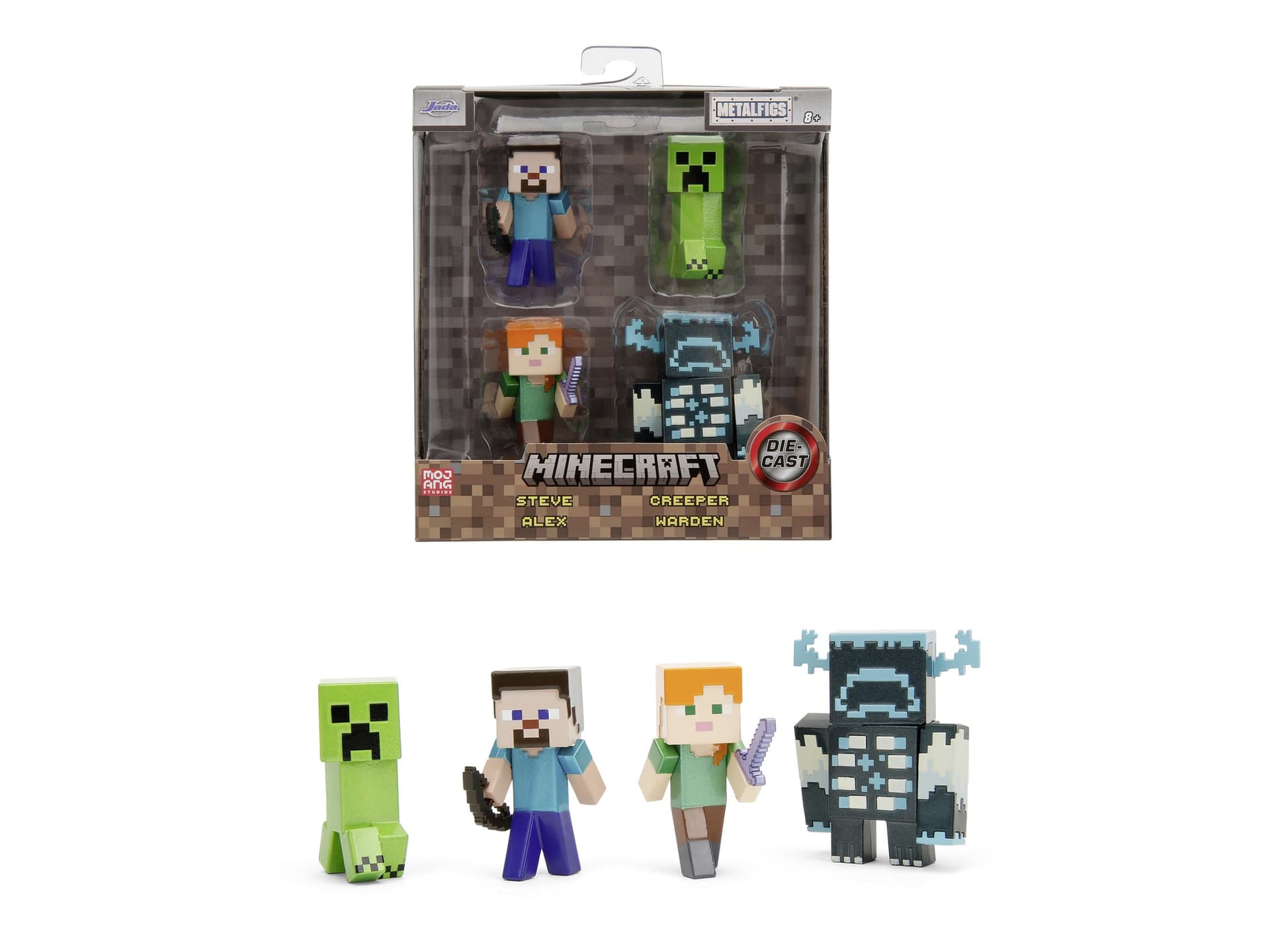 Minecraft figurki metalowe Jada 6,5cm 4 sztuki
