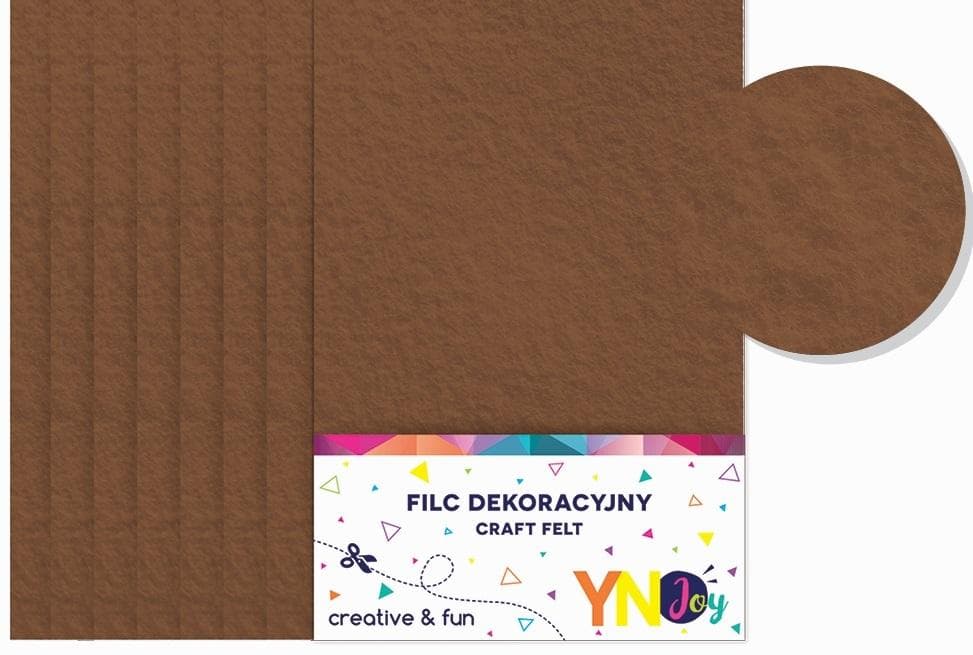 Filc dekoracyjny Noster 8 arkuszy A4 brązowy