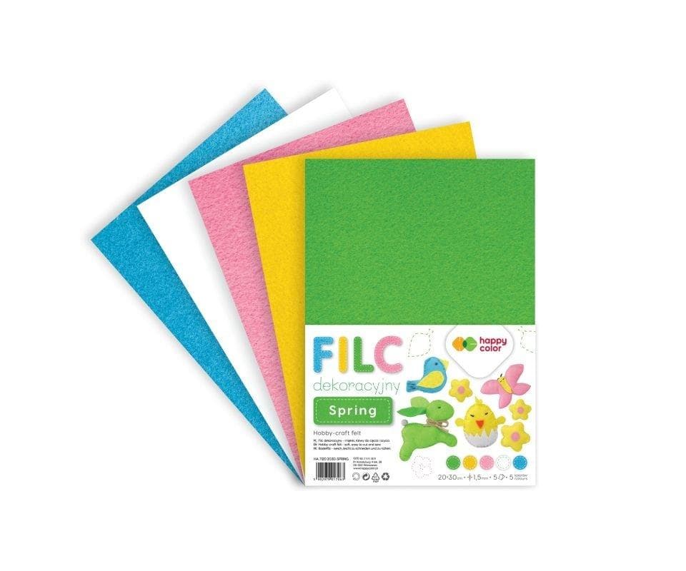 Filc dekoracyjny 20x30 cm 1,5 mm 5 ark. FANTASY Happy Color