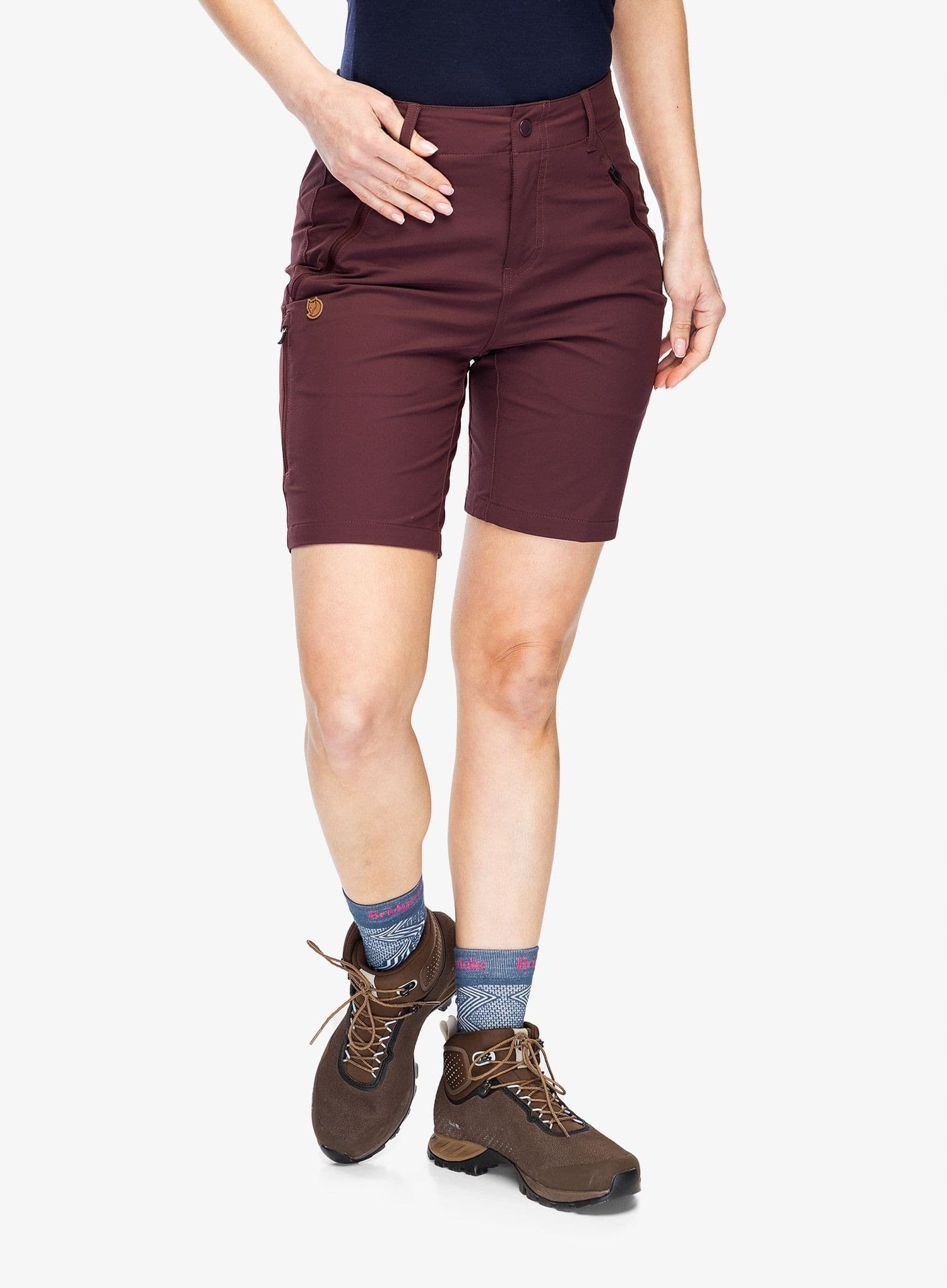 Fjallraven Abisko Trail Stretch Shorts damskie spodenki turystyczne - port, rozm. S