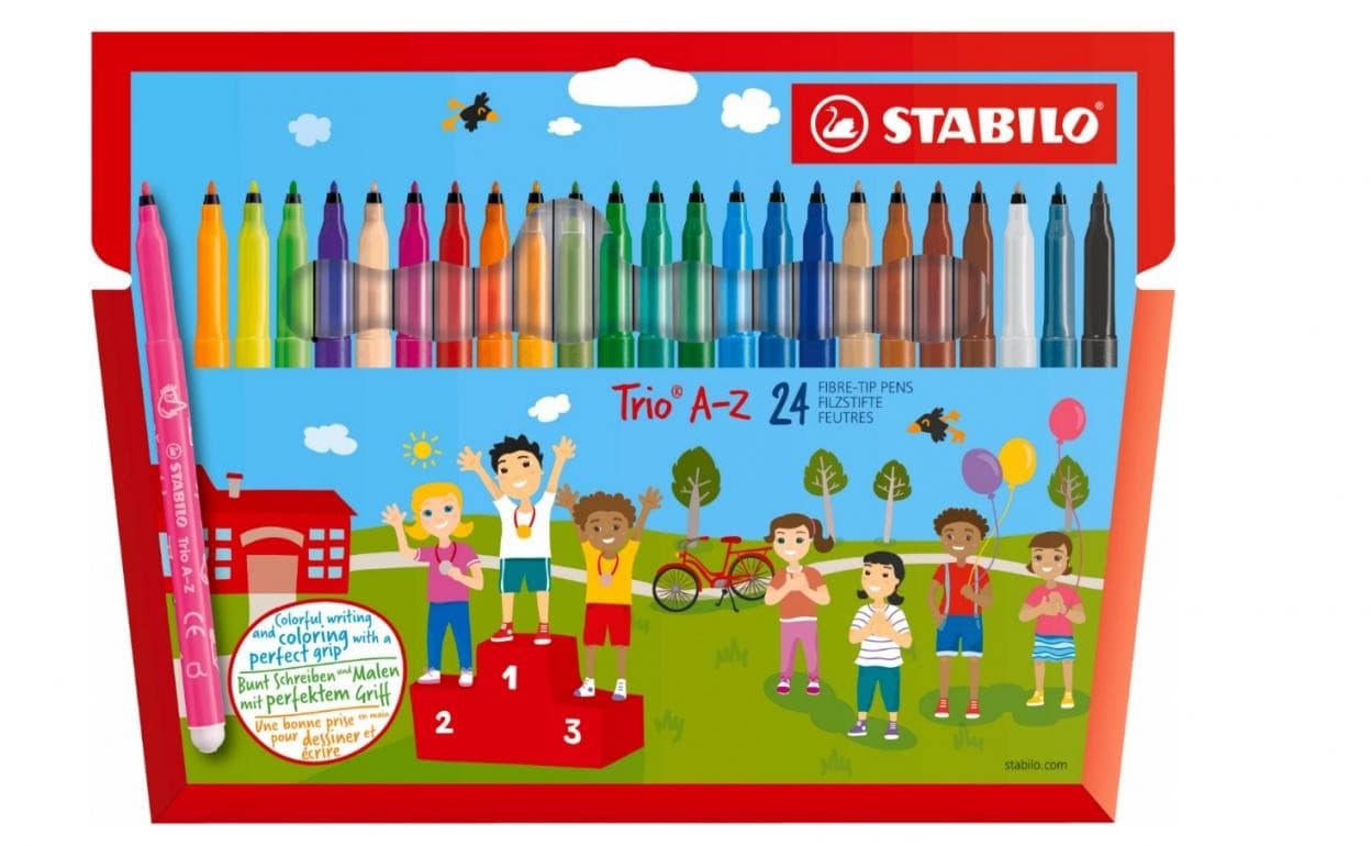 Flamastry Stabilo Trio A-Z trójkątne 24 kolory