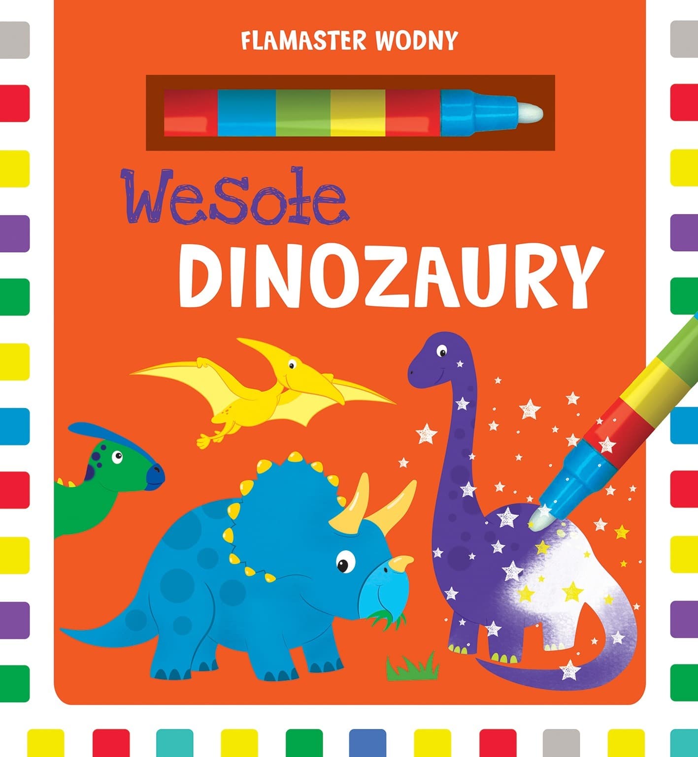 Flamastry wodne dla dzieci Wesołe dinozaury do malowania