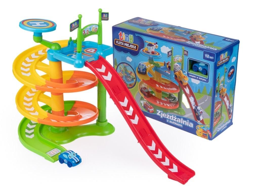 Flota Miejska Tiny Zjeżdżalnia z Autkiem 37 cm dla Dzieci