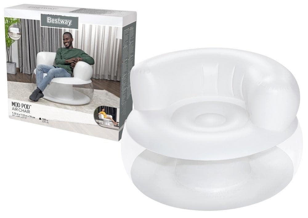 Fotel dmuchany Bestway 112x112x70 cm biały