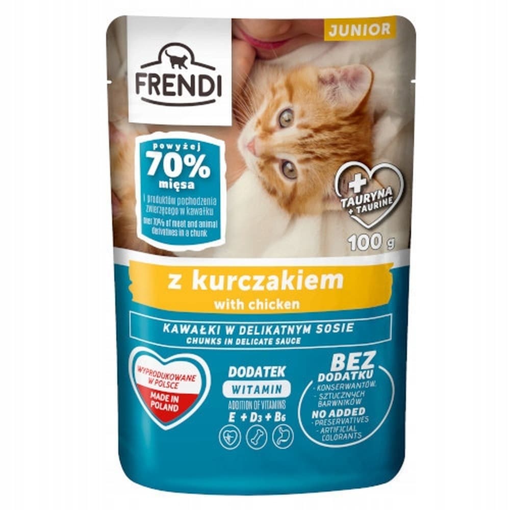 FRENDI Karma mokra dla kota z kurczakiem kawałki w sosie 100g