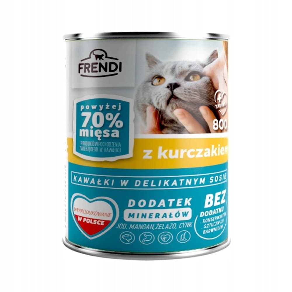 FRENDI Karma mokra dla kota z kurczakiem kawałki w sosie 800g