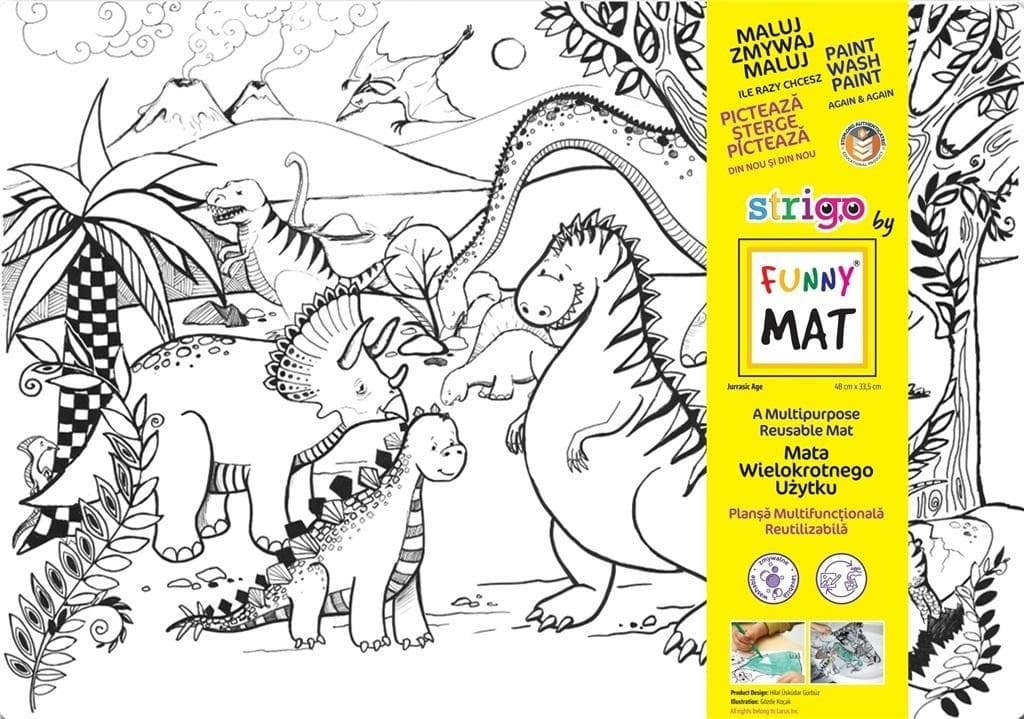 Funny Mat Mata do Rysowania Dinozaury Transparentna 48x33,5 cm