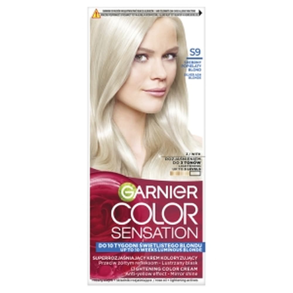 Garnier Color Sensation S9 - Krem koloryzujący Srebrny Popielaty Blond Superrozjaśnienie do 4 Tonów