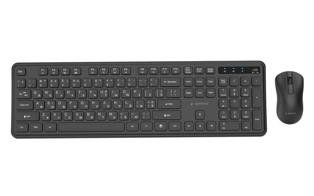 GEMBIRD BEZPRZEWODOWY ZESTAW KLAWIATURY I MYSZY SILENT KEY PRO BUSINESS, CZARNY, UKŁAD US