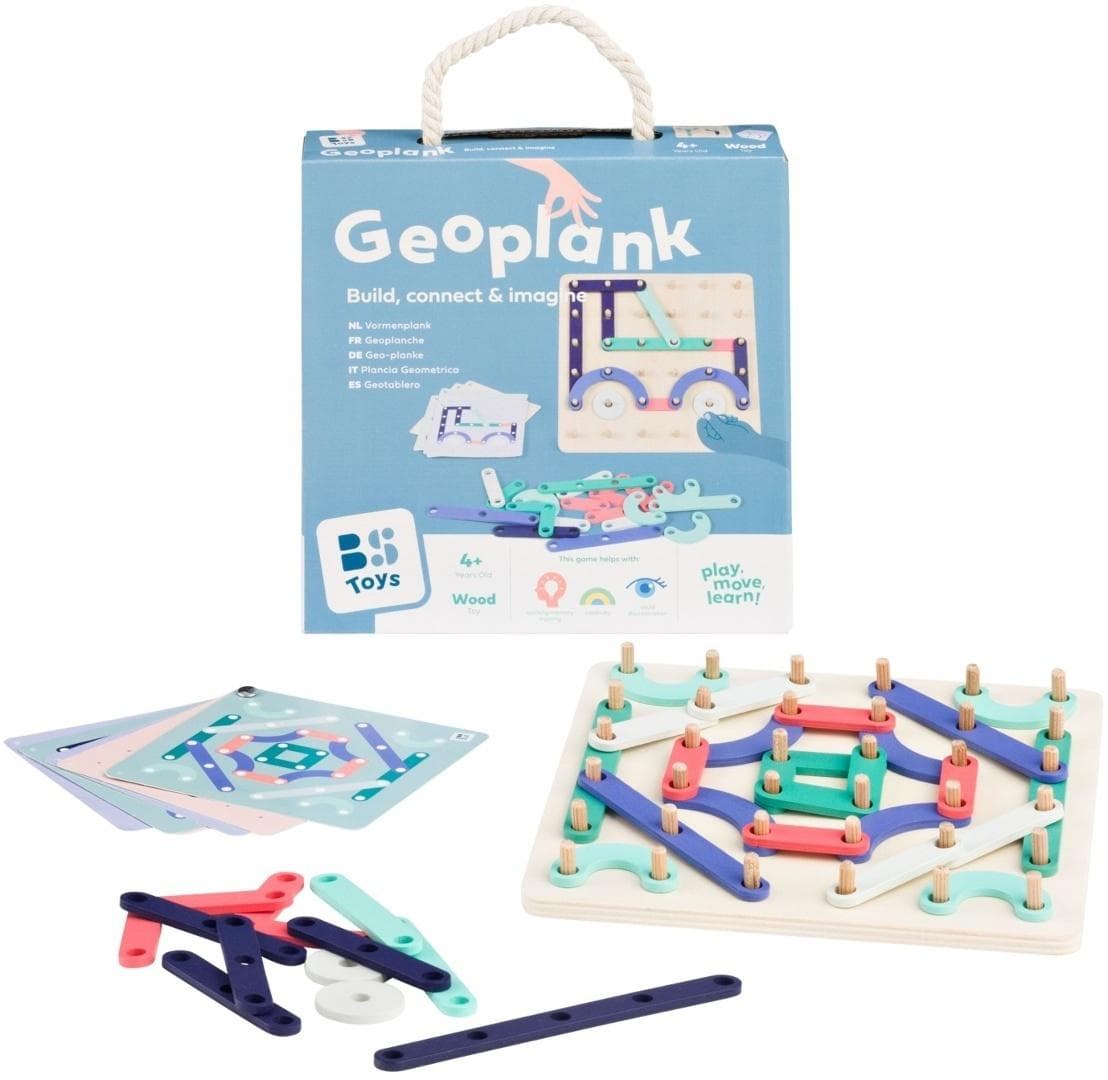 Geoplank Drewniana Tablica Edukacyjna dla Dzieci 22 x 23 cm 33 elementy